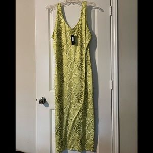 Green snake skin maxi dress